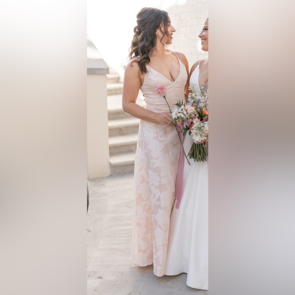 Lulu's Blush Floral Lace Dress